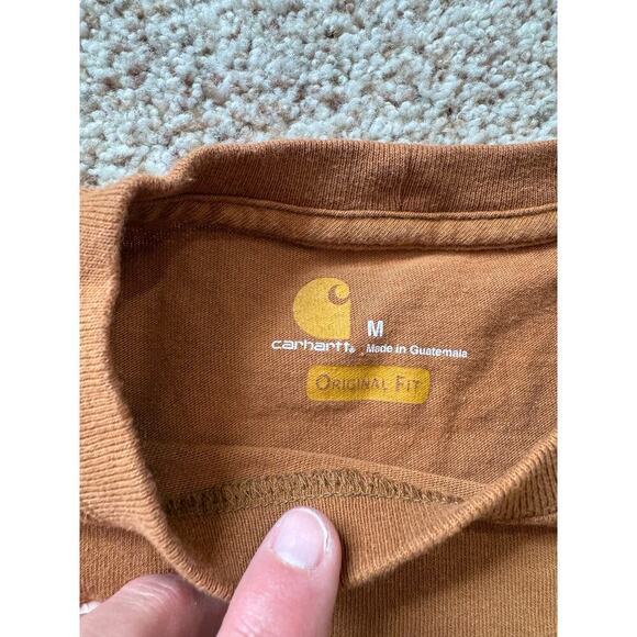 CARHARTT  Mens short sleeve  T-Shirt, Brown/Tan, size M, Cotton, Workwear - Picture 3 of 7